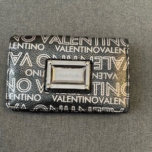 Black with silver letter Valentino by Mario Valentino wallet